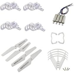 Upgraded Spare Parts for Syma X5 X5C X5C-1 RC Mini Quadcopter Drone Motors Main Blade Propellers Motor Base Propeller Protectors Blades Frame Landing Skid Included Mounting Screws Set White