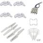 Upgraded Spare Parts for Syma X5 X5C X5C-1 RC Mini Quadcopter Drone Motors Main Blade Propellers Motor Base Propeller Protectors Blades Frame Landing Skid Included Mounting Screws Set White