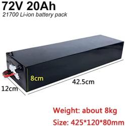 Jieoto Ebike Battery Waterproof PVC Lithium Battery Pack 72V 20Ah Electric Bicycle Lithium Battery Pack for 1000W -200W Scooter Motor