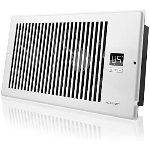 AC Infinity AIRTAP T6, Quiet Register Booster Fan with Thermostat Control. Heating Cooling AC Vent. Fits 6” x 12” Register Holes.