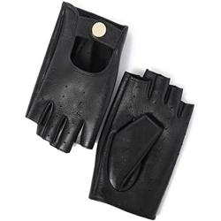 YISEVEN Womens Motorcycle Driving Fingerless Leather Gloves Unlined