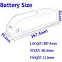Jieoto Electric Bicycle Battery 36V 8AH 10AH 12.5AH 15AH 18AH 21AH E-Bike Lithium Ion Battery with 2A Charger and BMS Protection Board for 200W~1000W Electric Lithium Bike Battery Motors
