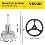 Bestauto Boat Steering Cable 12 Outboard Steering Cable 12 Feet Mechanical Rotary Steering Kit with 13 Inch Wheel for Boat Steering System