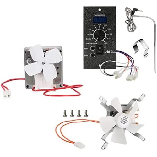 QuliMetal Grill Auger Motor, Digital Thermostat Controller Kit with High Temperature Meat Probe and Grill Induction Fan Kit for Traeger Wood Pellet Grills