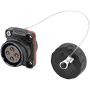 YM20 Aviation Connector M20 Plastic Male Plug + Square Female Socket Φ20mm Outdoor Waterproof IP67 Connectors with Cap Panel Mount 4 Pin Gold Plated for Industrial Device Power