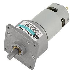 24V Mini DC Gear Motor, 35W Metal Speed Adjustable Large Torque Motor CW/CCW(24V 200rpm)
