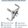 Adjustable 3 Jaw Oil Filter Wrench Tool Best for Removing Motorcycles Cars Trucks & Heavy Duty Oil Filters Fits Diameters 2 1/8-4 1/2 Inches Fits ⅜ and ½ inch Drive