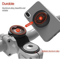 Mountain Bike Phone Mount,Bicycle Cell Phone Holder,Universal Aluminum Handlebar Stem Phone Clamp,Cycling Mobile Phone Clip,MTB Road Bike Quick Attach/Detach for iPhone Samsung Galaxy Google-Black