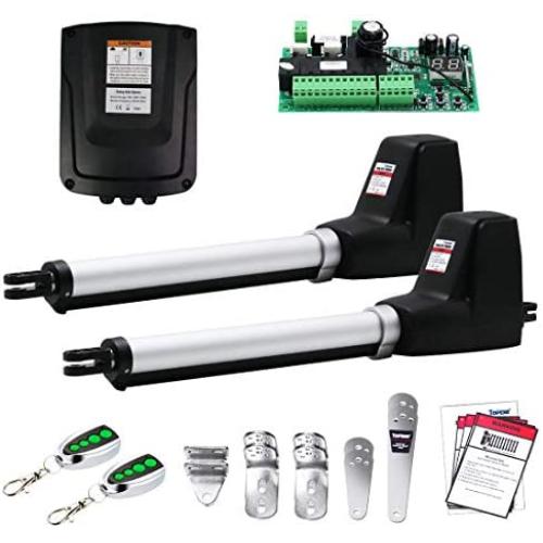 TOPENS AT602 Dual Gate Opener Medium Duty Automatic Gate Opener Kit for Dual Swing Gates Up to 18 Feet or 660 Pounds Gate Motor AC Powered
