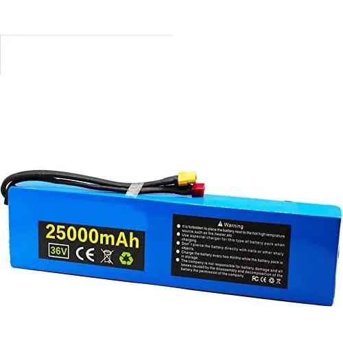 YUWYP 36V 25Ah 10S3P Battery E-Bike Battery Pack 18650 Li-Ion Battery 500W High Power E-Bike Bicycle Scooter Motor