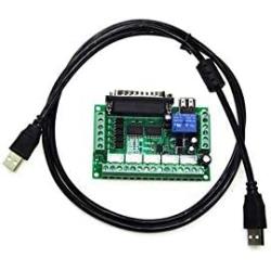 KOOBOOK 1Pcs 5 Axis CNC Breakout Board Mach3 Interface Board with Optical Coupler for MACH3 Stepper Motor Driver（With USB Cable）