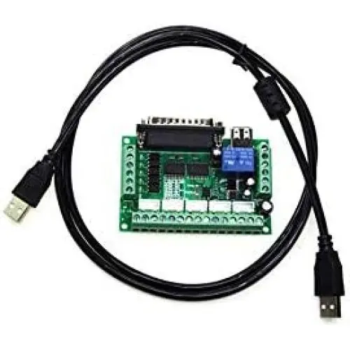 KOOBOOK 1Pcs 5 Axis CNC Breakout Board Mach3 Interface Board with Optical Coupler for MACH3 Stepper Motor Driver（With USB Cable）