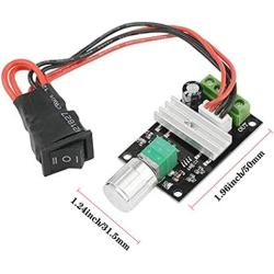 DC Motor Speed Controller PWM 1203BB 6V12V24V 3A 80W speed adjustable reversible pulse forward and reverse control switch button (2PCS)
