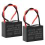 BEEYUIHF CBB61 Fan Capacitor 4.0UF 450V AC 50/60Hz 2 Wire for Fan/Ceiling Fan Motor Start Run Capacitance(Pack of 2Pcs)