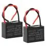 BEEYUIHF CBB61 Fan Capacitor 4.0UF 450V AC 50/60Hz 2 Wire for Fan/Ceiling Fan Motor Start Run Capacitance(Pack of 2Pcs)