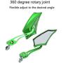 ESUPPORT Green Universal Motorcycle Motorbike Bike 8mm 10mm Rear View Side Mirror Scooter ATV