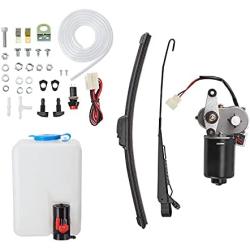 Kemimoto UTV Windshield Washer Reservoir with 12V Windshield Wiper Motor Kit Compatible with Polaris RZR Ranger General Can Am X3 Defeder Commander Golf Cart