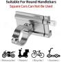 Kingsea Aluminium Bike Phone Mount Holder Motorcycle Phone Mount for Handlebar Accessories Compatible with iPhone 12 12 Pro Max 11, Galaxy and Other 4.7-6.8 Inches Cellphones - Silver
