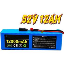 Jieoto 52V Ebike Battery 14S 3P 10Ah 12Ah 14Ah Lithium Battery Pack with BMS Protection Board and Charger Fit for 1000W-250W Electric Bicycles Motor for Scooters Tricycles Mopeds