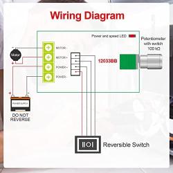 PAGOW DC Motor Speed Controller,Adjustable Reversible PWM1023BB Driver Switch with Control Knob 6v 12v 3A 80W (Switch Cable Length 5.9inch)