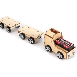 WaNana Electric Train Locomotive and Railway Carriage-Electric Motor Physical Science Toys-DIY Wooden Science Experiment Kits-Circuit Building STEAM Toys Fashion B