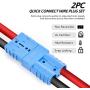 Orion Motor Tech Wire Connector 2 Pack, 50A Wire Harness Plug Kit for 6 to 12 Gauge Cables, 12V to 36V Battery Quick Connect Disconnect Set for Car Bike ATV Winches Lifts Motors More, Set of 2, Blue