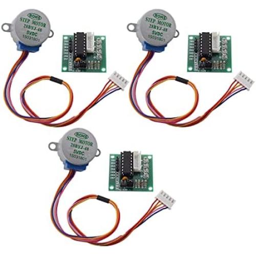 OCESTORE 3 Sets ULN2003 Stepper Motor Driver Board 5V 28BYJ-48 Stepper Motor Stepper Motor