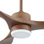 WINGBO 52’’ Modern Ceiling Fan with Lights and Remote, Industrial Walnut Ceiling Fan, 3 Curved Blades, Reversible Motor, Indoor LED Ceiling Fan for Kitchen Bedroom Living Room, ETL Listed