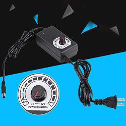 AC to DC Adapter 3-12V 2A Adjustable Power Supply Motor Speed Controller with US Plug for Electric Fan, Submersible Pump Safety Equipment, Beauty Meter