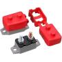 2 Pieces DC 12V - 24V Automatic Reset Circuit Breaker with Cover Stud Bolt and 4 Pieces Wire Lugs for Battery Chargers, Trucks, Buses, Electric Cars, Car Engines and Automotive Supplies (30 Amp)