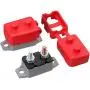 2 Pieces DC 12V - 24V Automatic Reset Circuit Breaker with Cover Stud Bolt and 4 Pieces Wire Lugs for Battery Chargers, Trucks, Buses, Electric Cars, Car Engines and Automotive Supplies (30 Amp)