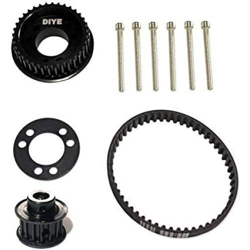 36 Teeth Drive Pulley Kit Flywheel Parts 12mm Belt Motor Gear Bolts Retainer DIY for 83mm 90mm 97mm 100mm Wheels Electric Skateboard