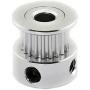 RuiLing 2pcs GT2 Aluminum Alloy Synchronous Wheel 3D Printer Accessories 20 Teeth Bore 5mm Timing Pulley for Width 6mm Open Timing Belt