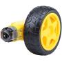 Jinchao-Dc Motor DC Electric Motor with Plastic TT Motor, TT Magnetic Gearbox Engine, Tire Wheel 3-6V Dual Shaft Gear Motor, Easy to Install (Speed(RPM) : 2 x Motor 2 x Wheel)