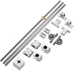 2PCS 200mm Linear Motion Rod Shaft Guide & （200mm）8mm Lead Screw & 4PCS SK8 Shaft Support & 4PCS SCS8UU Bearings & 2PCS KP08 & 2PCS Flexible Shaft Couplings for 3D Printer DIY Project and CNC Machine