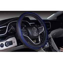 Mayco Bell Microfiber Leather Car Small Steering Wheel Cover (14-14.25, Black Dark Blue)