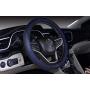 Mayco Bell Microfiber Leather Car Small Steering Wheel Cover (14-14.25, Black Dark Blue)