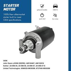 TOPSCOPE Starter Motor Replacement Compatible with John Deere Scottts Kohler 15-23 HP Sabre 2509804, 2509805, 2509806, 2509807, AM130407, AM132818, 25-098-04, 25-098-05, 25-098-06, 25-098-07
