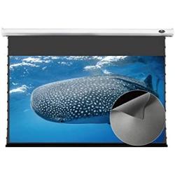 VIVIDSTORM-Office Screen,White Housing Obsidian Long Focus ALR Motor Tension Screen,Electric Tab-tensioned Drop Down Screen,Compatible with Lumen up to 2500ANSI Short Throw Projector,V6JLALR92H