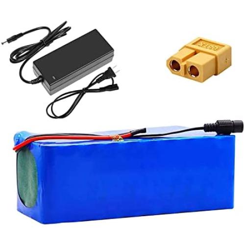 Jieoto 36V 10Ah E-Bike Lithium Battery Pack 18650 Cells 10000mAh Li-ion Battery Fit for 800W E-Bike Motor with 42V Charger for Electric Scooter Electrical Tools