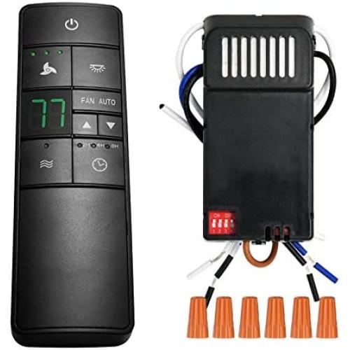 Universal Ceiling Fan Remote Control Kit Replacement for Hampton Bay Home Decorators Collection Hunter Harbor Breeze, 3-Speed Timer Light Dimmer Thermostatic Control, 2AAZPHD3/HD3 KUJCE10320/TR222A