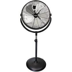Comfort Zone CZHVP20S 20-Inch 3-Speed Slim-Profile High-Velocity Industrial Pedestal Fan with Aluminum Blades and Adjustable Tilt , Black