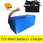 Wnicek 72V E-Motorcycle Lithium Battery 20Ah 30Ah 40Ah Li-ion Battery Pack Built-in 30A-50A BMS Battery with Charger for Electric Scooter Electric Bike Mopeds Electric Tricycle