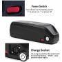 Jieoto E-Bike Lithium-ion Battery 48V 12.5AH Ebike Battery with Charger and BMS Protection Board Safe Lock, for E-Bike Battery 250W 350W 500W 650W Motor