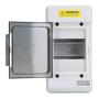 Distribution Protection Box, 8.07 x 4.13 x 3.94in IP66 Waterproof Transparent Cover Electrical Circuit Breaker Power Switch Controller 4 DIN Rail Outdoor Junction Box for Communication(4 Way)