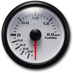 White Amber Digital 2 BAR Boost/Vacuum Gauge Kit Includes Pressure Sensor Waterproof Pin-Style Install