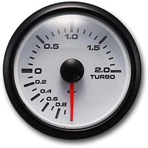 White Amber Digital 2 BAR Boost/Vacuum Gauge Kit Includes Pressure Sensor Waterproof Pin-Style Install