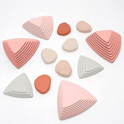 JumpOff Jo Rocksteady Plus Balance Blocks and Puddle Jumper Stones for Kids, Promotes Balance & Coordination, 12 Pieces Total, Desert Rose