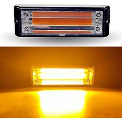 EMIHO 3 LED Strobe Light Amber Emergency Vehicle Grille Waterproof Surface Mount Beacon Warning Light Head for Car SUV Pickup Truck Van Motorcycle