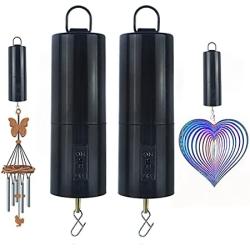 2 Pack Wind Spinner Motor Hanging Display Motor Battery Operated 20 RPM Rotating Motor Multi-Purposes for Wind Spinner Mobile Yard Decor Hanging Ornament Outdoor Sculptures-Medium Speed (2 Pcs Black)